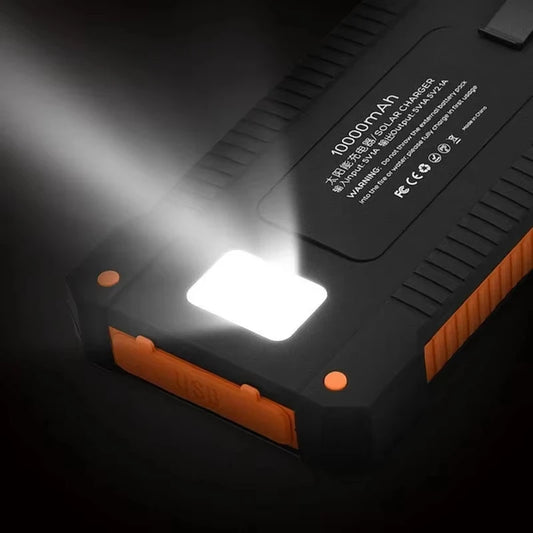 Batterie Solaire 50000mAh – Étanche, Double USB, Lampe LED – Recharge Rapide pour Téléphones, Tablettes et Appareils de Camping