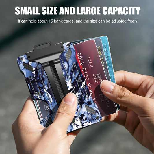 Porte-Cartes Métallique Ultra-Fin – Bloqueur RFID – 6 Emplacements – Pour Cartes de Crédit, ID, Billets – Homme/Femme